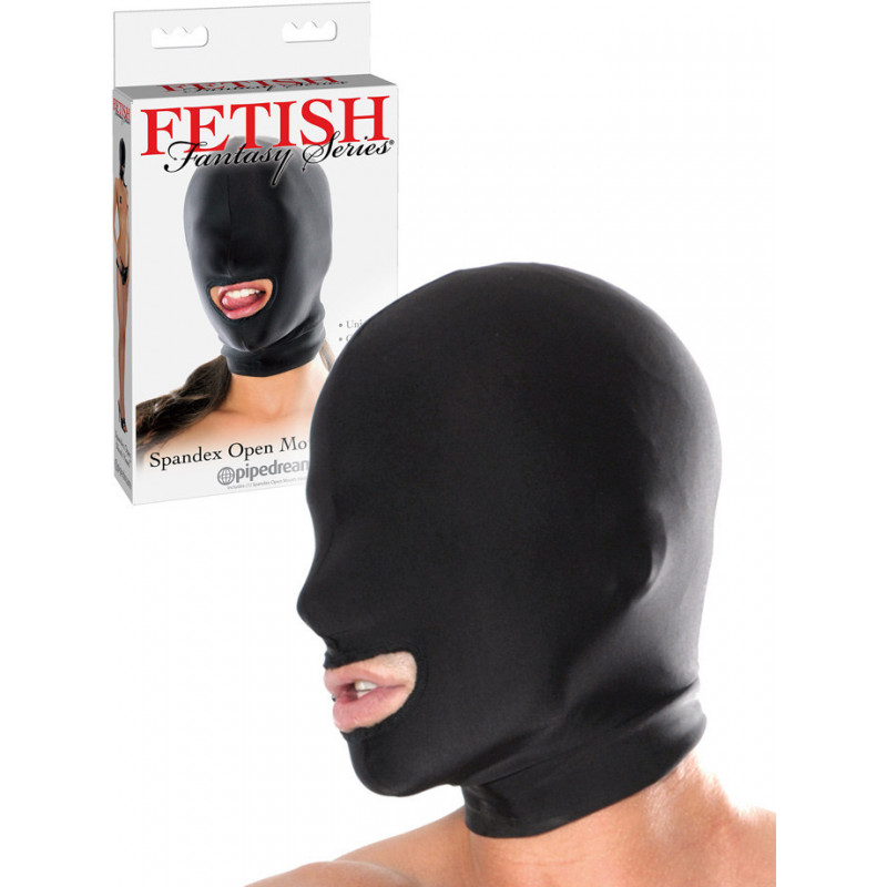 Fetish Fantasy - Spandex Open Mouth Hood Black